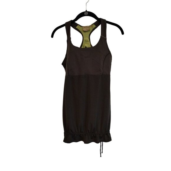 Athleta Brown and Green racer back long tank top - Picture 1 of 9